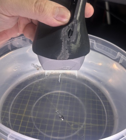 Triad revealing a foreign object in ballistics gel